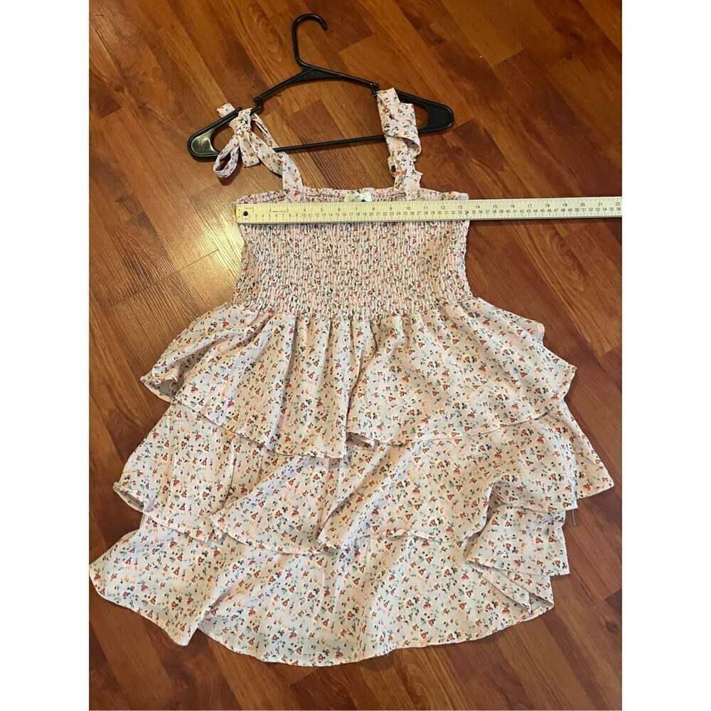 NWOT Pie In The Sky Smocked , Ruffled, Pink Sundress medium ￼ - Picture 7 of 12